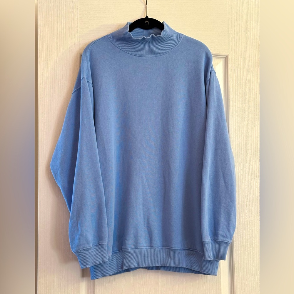 Aerie Blue Oversized Turtleneck Sweater